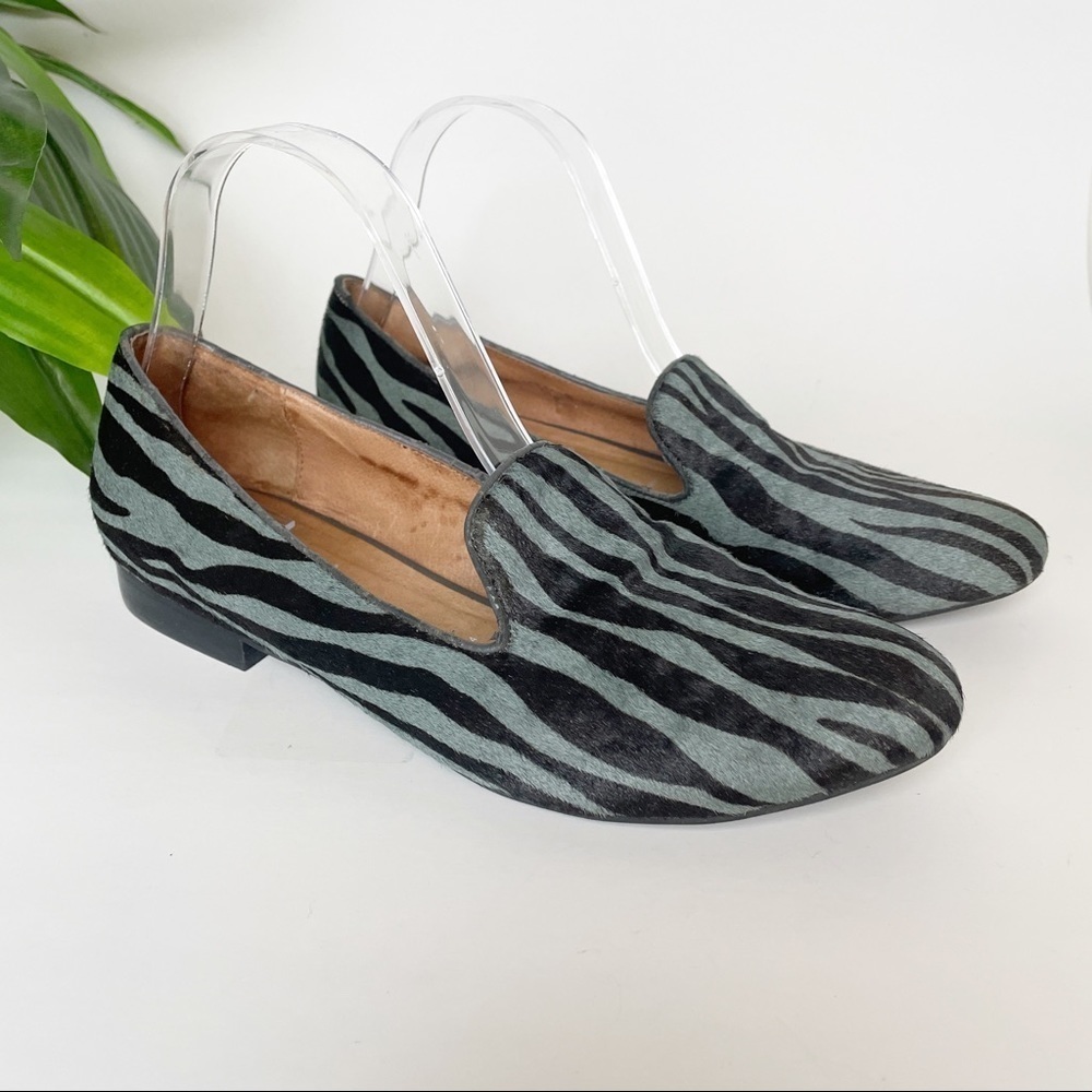 Jeffrey Campbell Ibiza Elegant-F Zebra Calf Hair Loafers 8.5